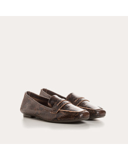 Moccasins Python Brown Woman | Elegance and character reqins
