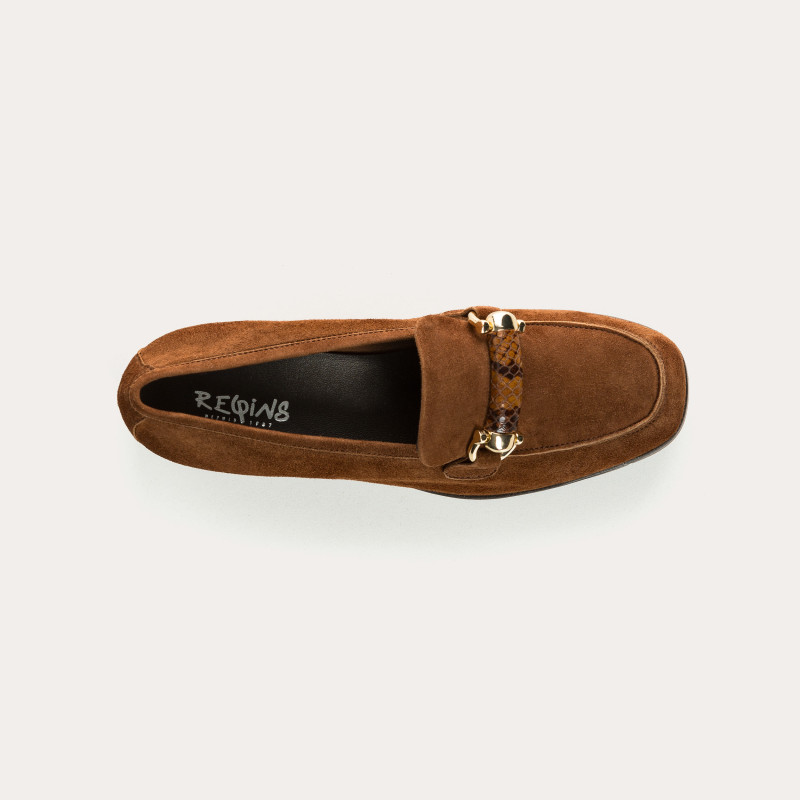 Moccasins muse velvet leather / python