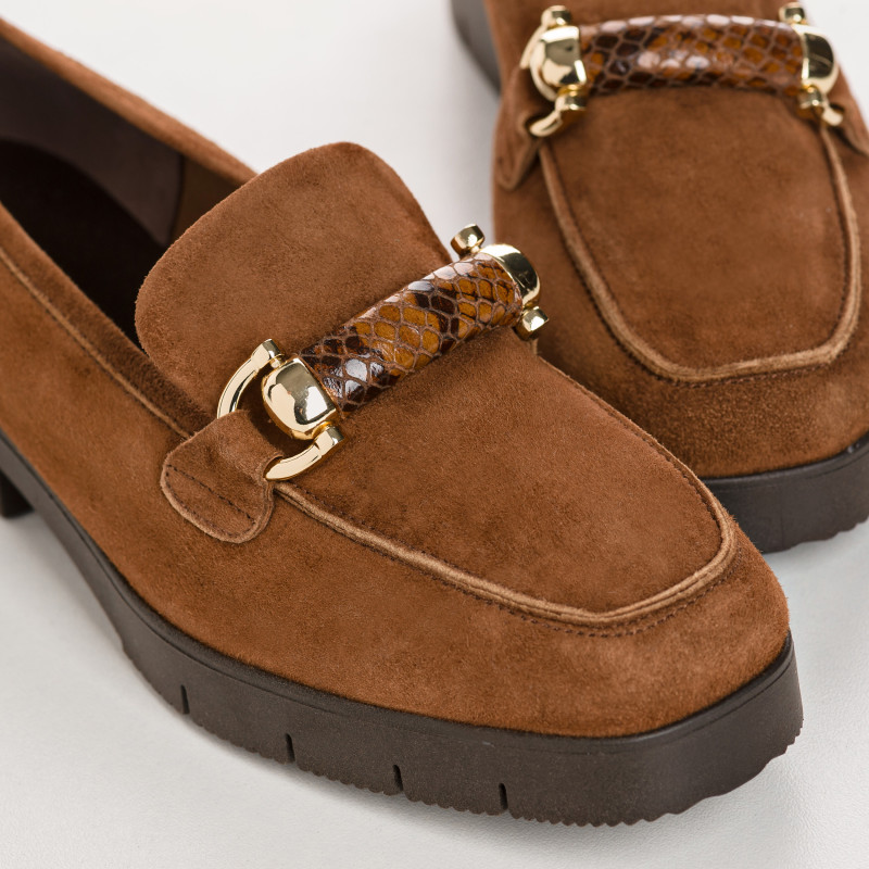 Moccasins muse velvet leather / python