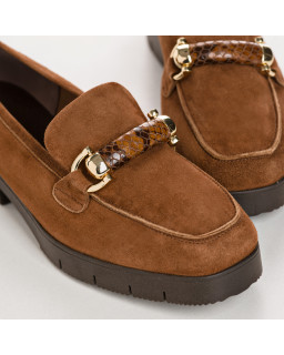 Mocassins Muse Femme en cuir velours et python | Reqins