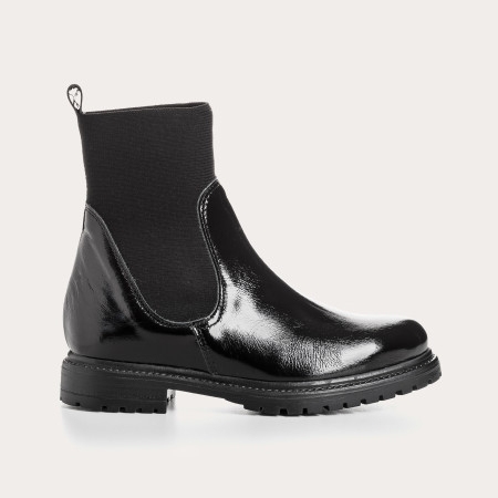 Boots Evelyn en cuir vernis Naplak - Reqins