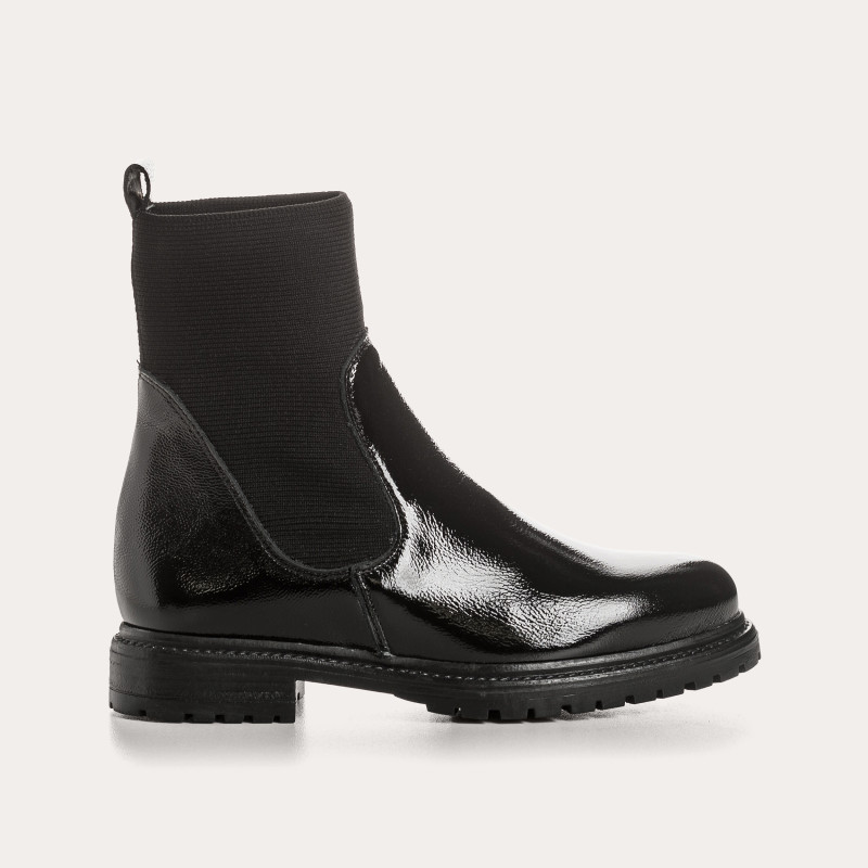 Boots Evelyn en cuir vernis Naplak - Reqins