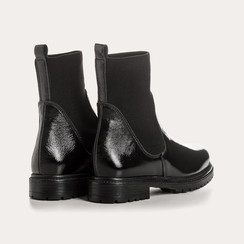 Boots Evelyn en cuir vernis Naplak - Reqins