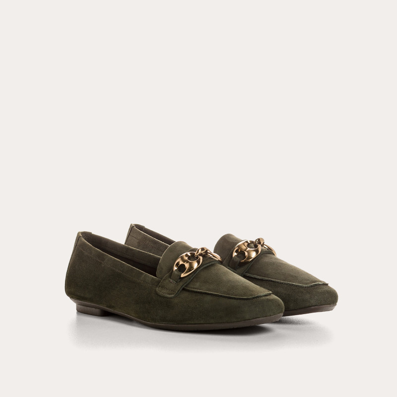 Hedy leather moccasins velvet - elegant and refined - Reqins