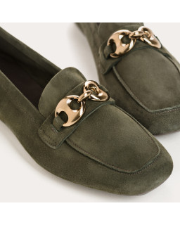 Hedy leather moccasins velvet - elegant and refined - Reqins