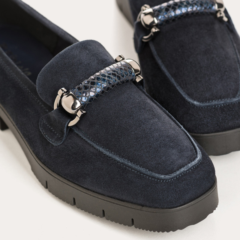 Moccasins muse velvet leather / python