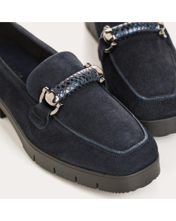 Moccasins muse velvet leather / python