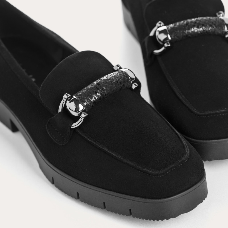 Moccasins muse velvet leather / python