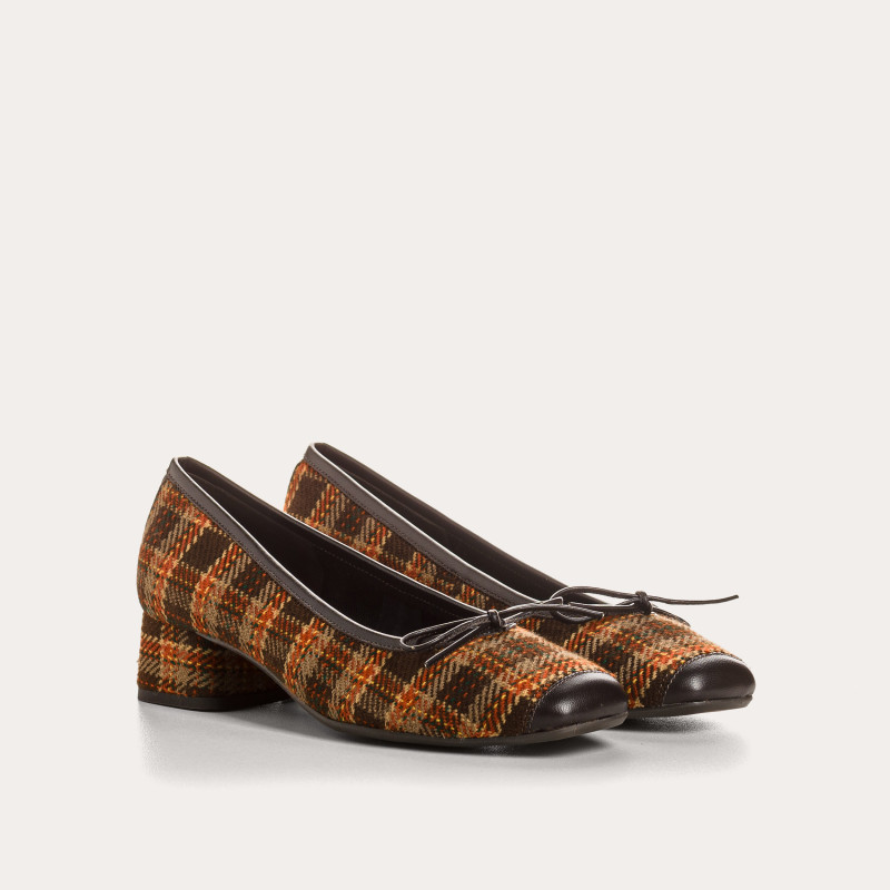 Ballerines à talons Kyriel Tartan | Reqins