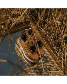 Mania Cuir Velours Léopard – Baskets en cuir suédé imprimé léopard