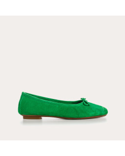 Flat ballerinas with velvet leather knot with tip reinforcement