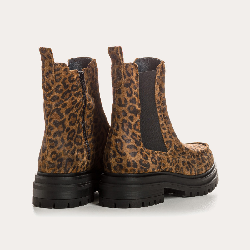 Leopard Boots Female Velvet Leather | Urban style reqins