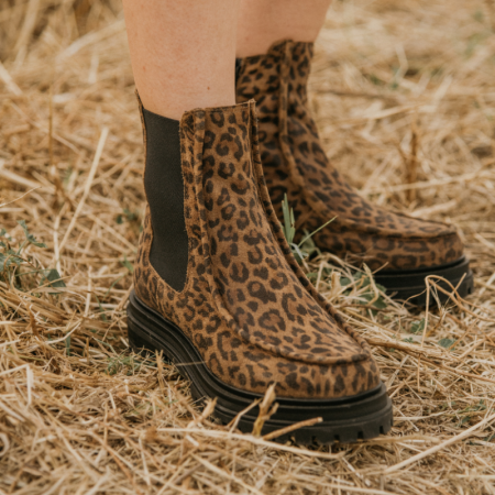 Leopard Boots Female Velvet Leather | Urban style reqins