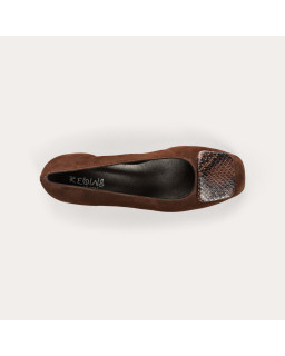 Ballerinas Woman with Facet Leather Printed - Kefir | Reqins