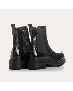 Boots Selena cuir vernis noir | Reqins