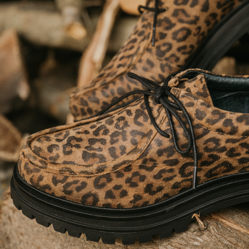 Velvet leather leopard moccasins | Affirmed style and comfort Reqins