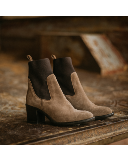 Boots Evalou leather velvet - elegance and character | Reqins