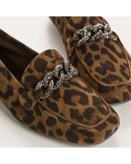 Mocassins femme en cuir velours imprimé – Modèle Holding | Reqins