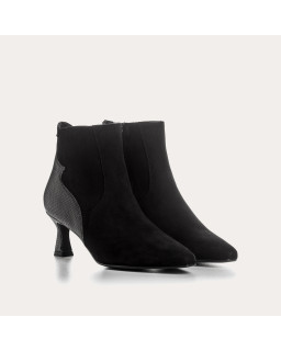 Boots femme en cuir velours imprimé – Modèle Petra | Reqins