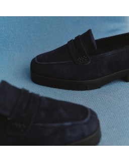 Moccasins Mariella - Women's Velvet Leather Shoes | Reqins