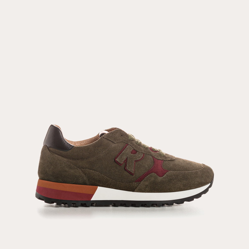 Women's velvet leather lace top sneakers