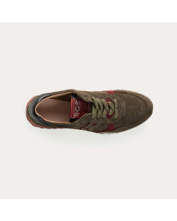 Women's velvet leather lace top sneakers