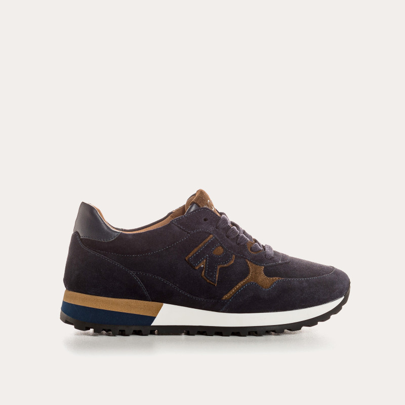 Baskets à lacets en cuir velours pour femme