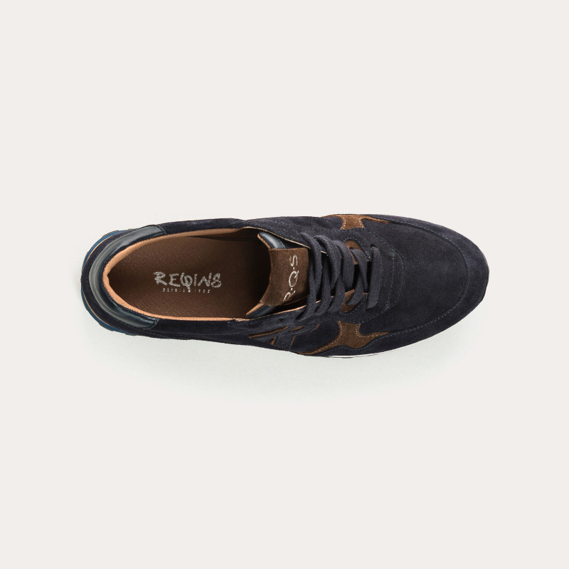 Baskets à lacets en cuir velours pour femme