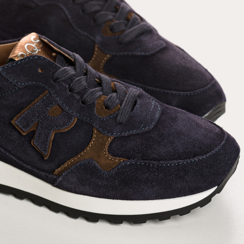 Baskets à lacets en cuir velours pour femme