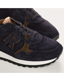 Baskets à lacets en cuir velours pour femme