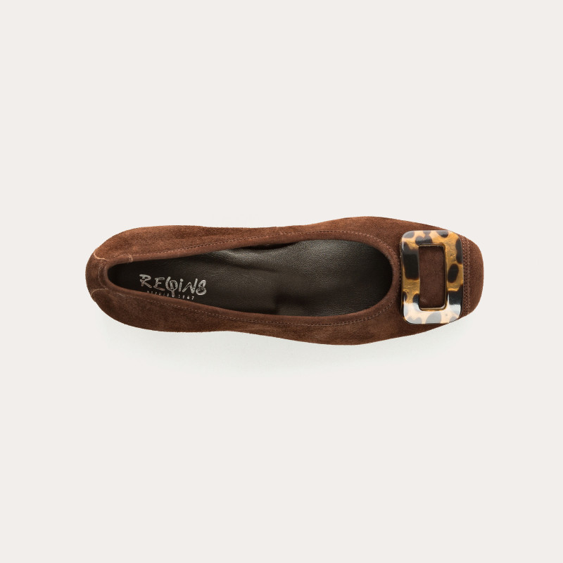 Kornelia Ballerina with Velvet Leather Heels - Reqins