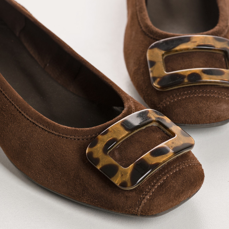 Ballerines Kornelia à talons en cuir velours - Reqins