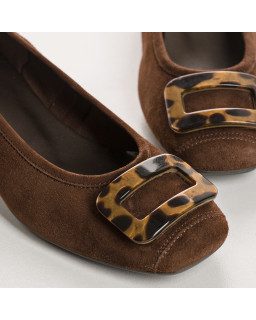 Ballerines Kornelia à talons en cuir velours - Reqins