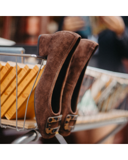 Ballerines Kornelia à talons en cuir velours - Reqins