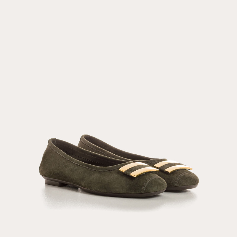 Velvet leather hippolyte ballerinas | Elegance & Comfort - Reqins