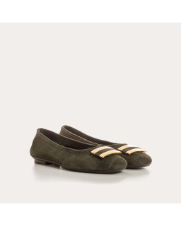 Velvet leather hippolyte ballerinas | Elegance & Comfort - Reqins