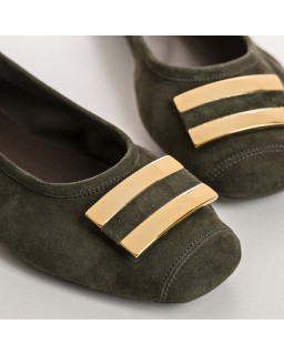 Velvet leather hippolyte ballerinas | Elegance & Comfort - Reqins