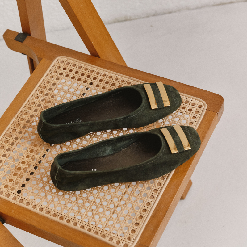 Ballerines Hippolyte en cuir velours | Élégance & confort – Reqins