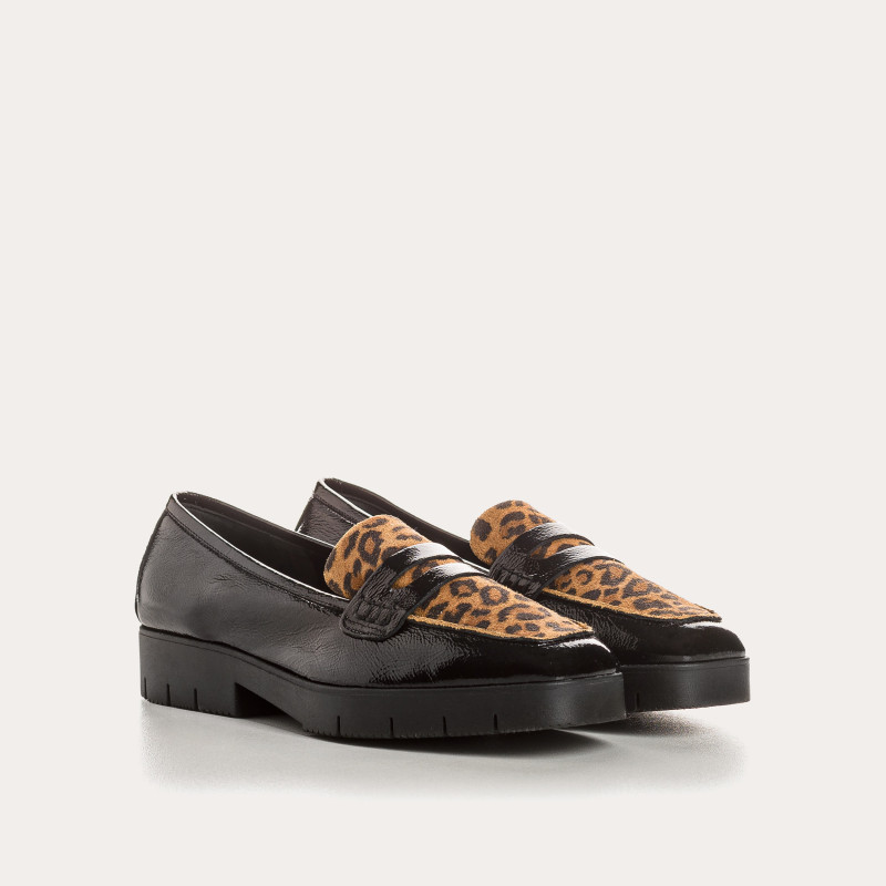 Moccasins Mariela leather Naplak Leopard - Elegance & Comfort | Reqins
