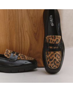 Mocassins Mariella en cuir naplak léopard – Élégance & confort | Reqins