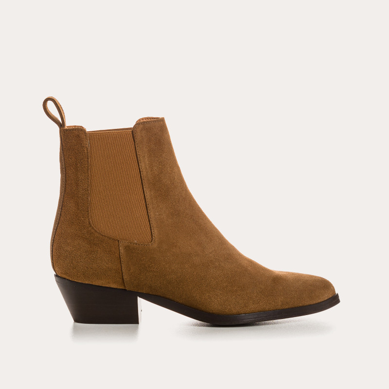 Bottines Belem en cuir velours - Style western chic - Reqins