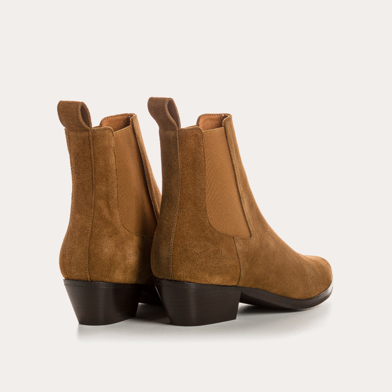 Bottines Belem en cuir velours - Style western chic - Reqins