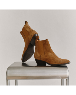 Bottines Belem en cuir velours - Style western chic - Reqins