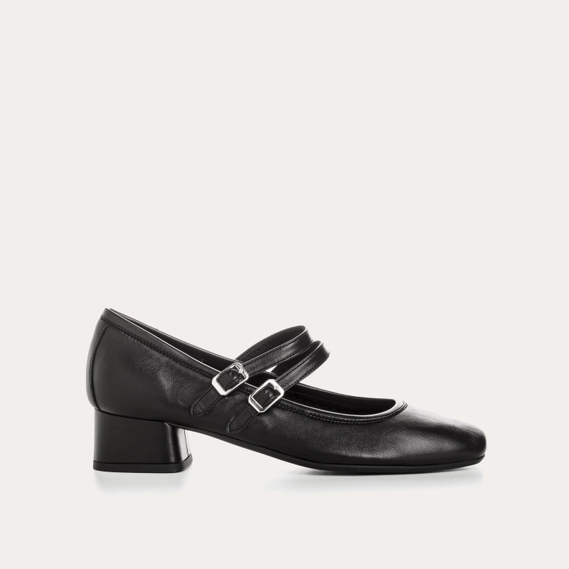 Black Ballerinas Kristen Leather - Elegance and Comfort