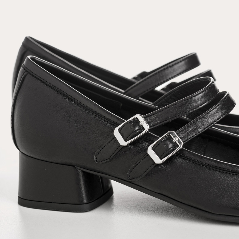 Black Ballerinas Kristen Leather - Elegance and Comfort