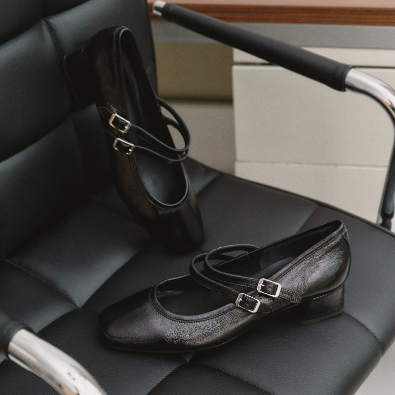 Ballerines Noires Femme en Cuir Kristen - Élégance et Confort