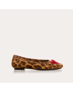 Ballerinas Holove Leather Velvet Jaguar - Reqins
