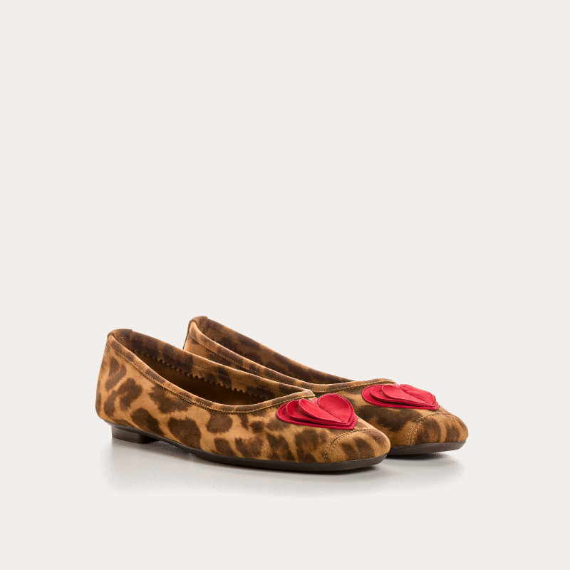 Ballerinas Holove Leather Velvet Jaguar - Reqins