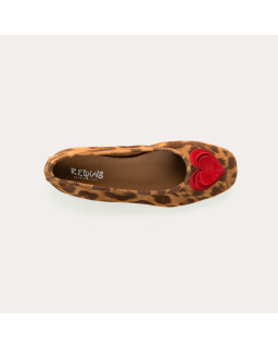 Ballerinas Holove Leather Velvet Jaguar - Reqins