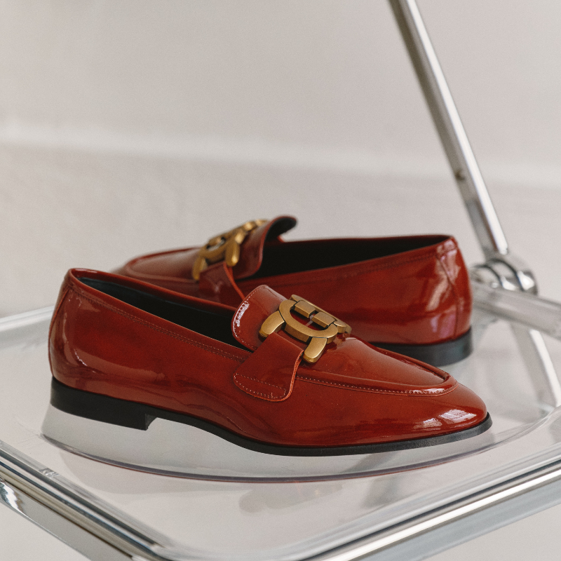 Mocassins Faro vernis Nuage – Chic lumineux & confort | Reqins